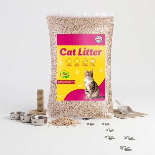 15L Large Cat Litter Bag Ultra Absorbent Biodegradable Natural Wood Pellets | with Odour Control Soft Bedding for Cats & Kittens Unscented Virgin Wood