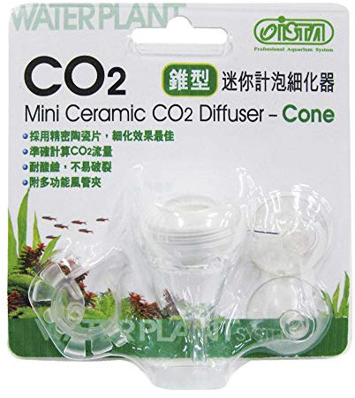 Diffuseur de bulles en céramique conique de CO2 en acrylique avec fixation à ventouse et embouts.