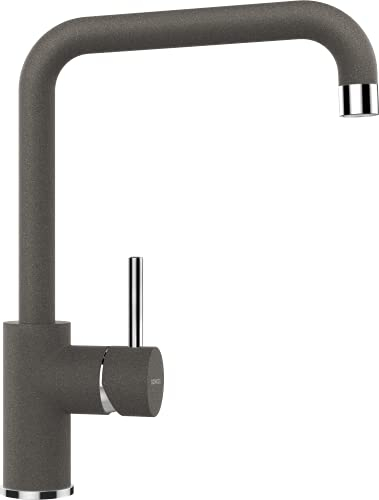 SCHOCK Küchenarmatur FONOS Asphalt – Hochdruck Armatur mit Festauslauf, extrastarkem Wasserdurchlauf und eingebautem Temperaturbegrenzer