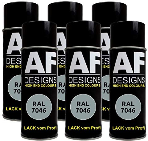 Alex Flittner Designs 6X Ral Pintura en Espray Pintura Coche Laca Colorida Lata de Aerosol RAL7046 Tele-Gris 2 Mate