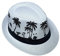 JK Home Hawaiianische Fedora-Strohhüte für Männer und Frauen, Unisex, Trilby, Panama, Sommer, Sonne, Jazz-Kostüm, Party-Kappe, weiß, Einheitsgröße