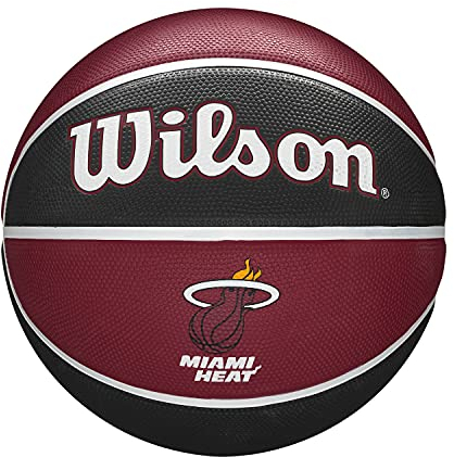 Wilson Basketball NBA TEAM TRIBUTE, MIAMI HEAT, Outdoor, Gummi, Größe: 7