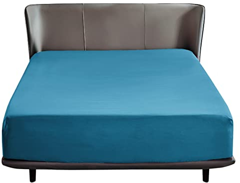 Bedsure Spannbettlaken 160x200cm Boxspringbett Topper - Polyester Mikrofasermaterial Bettlaken 160x200 cm für Matratzenhöhe bis 30 cm, Weiches Spannbetttuch Leintuch, Türkis