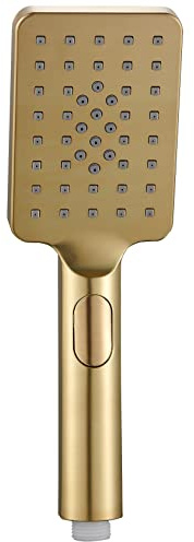 KINGBATH™ Handdusch fyrkantig bad dusch handenhet badrum duschhuvud handenhet handhållen borstad mässing guld 3 lägesfunktion