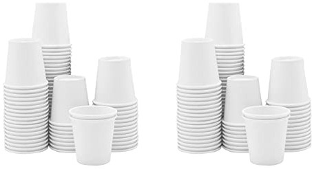 Censous Vasos de papel blanco, pequeños desechables, espresso, dispensador de tazas de , vasos desechables, (paquete de 200) 3 onzas
