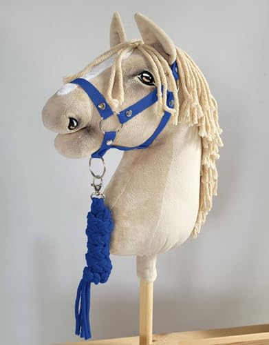 Super Hobby Horse Steckenpferd-Set: A3-Halfter + Schnurhalteleine – blau. Kein Pferd enthalten.