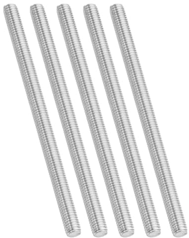 PATIKIL 3/8-16 UNC helt gängad stång i 304 rostfritt stål, 5 st 150 mm längd gängade skruvar lång gänga höger gängad stång för ankarbultar halsband U-bultar
