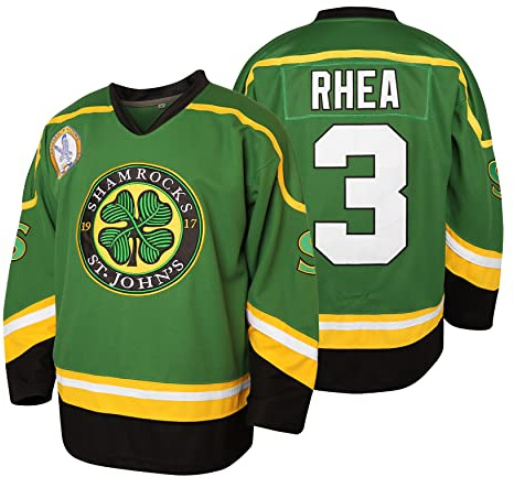 3 Ross The BOSS Rhea St John's Shamrocks Jerseys with EMHL Patch Hockey Jersey for Men, 3green, S