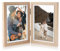Baieye Cornice Foto Doppia,Cornici Foto in Legno 10x15cm,Portafoto da Tavolo Pieghevole,Adatto a Famiglia,Amici,Decorazioni per la Casa,Matrimoni