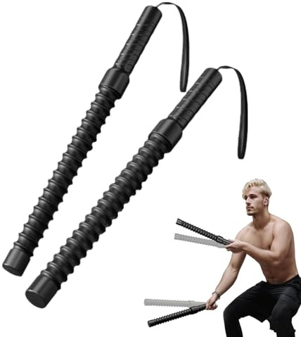 ZOUBAOQ Lot de 2 cordes de combat professionnelles sans corde, équipement de fitness portable, bâton d'entraînement, barre à ressort pour intérieur et extérieur, maison, salle de sport
