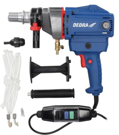 Kernbohrmaschine DEDRA max. durchmesser Ø 130mm stark 1700 W, gewicht 4,8kg, 0-1990 U/Min, IP20 schutz, softgrip, Stufenlos regelbare Geschwindigkeit, PRCD-Schalter, 1 ¼'' Kronenaufsatz