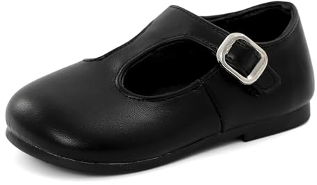 Cheerful Mario 1-5 Anni Ballerine de Bimba Scarpe Principessa Bambina Mary Jane Basse Suola Morbida Nero 27 EU