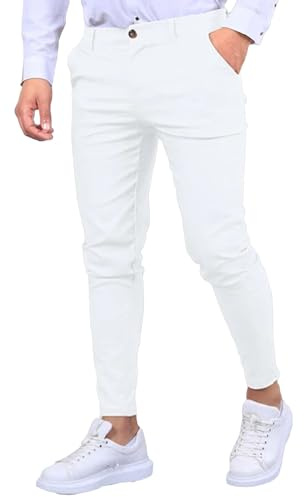 Slim Fit Klänningsbyxor för män Stretch lätta fritidsbyxor med avsmalnande ben för affärs- eller vardagsbruk