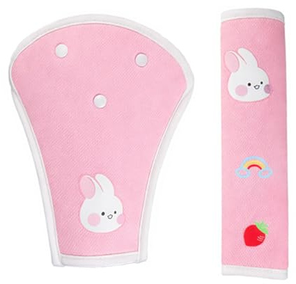 UYVPAER Juego De Almohadillas Para Cinturón De Seguridad Para Niños, Acolchado Ajustable Para Cinturón De Coche, Acolchado Para Cinturón De Seguridad, Protector De Cinturón De Seguridad Extraíble(A)