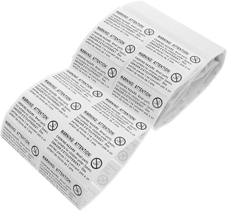 PACKOVE 200 Autocollants D'avertissement D'étouffement Autocollants Auto-adhésifs Pvc et Papier Kraft, Petits Étiquettes de Risque pour Jouets Garçon et Filles Moins de 3 Ans, Étiquettes
