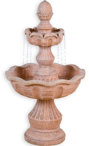 STILISTA Gartenbrunnen Modell METIS Steinoptik 58 x 58 x 102 cm großer Springbrunnen inkl. Pumpe