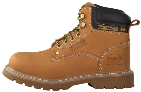 Dockers by Gerli Herren Combat Boots, Männer Sport- & Outdoorschuhe,wasserabweisend,warm gefüttert,schnürstiefel,golden tan,42 EU