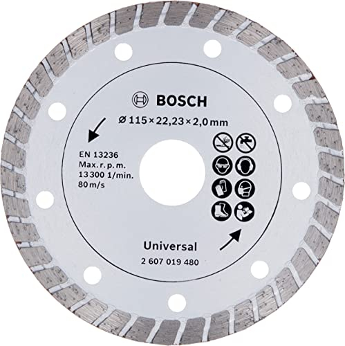 Bosch 1x Disco Diamantato Turbo (per Granito, Pietra Naturale e Cemento, Ø 115 x 22.23 mm, Accessorio Smerigliatrice Angolare)