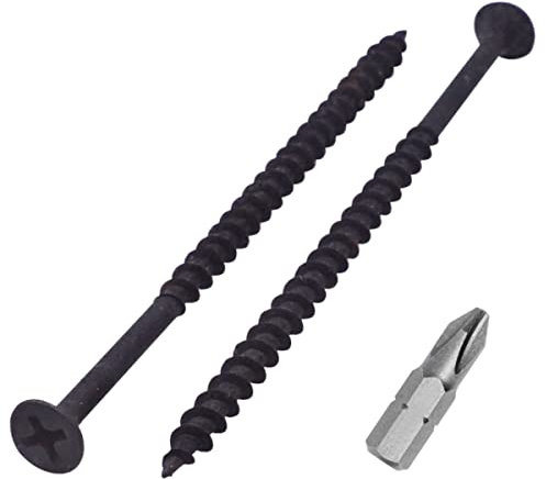 SKIR'CO Lot de 10 vis avec finition phosphatée noire 4,8 x 90 mm pour cloison sèche, vis à bois, tête cruciforme, vis pour plaque de plâtre