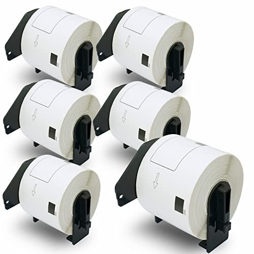 BETCKEY - 6 Rotoli DK-11202 Etichette per Spedizioni Compatibile con Brother, 62mm x 100mm, 1800 Etichette rimovibili per Stampanti di Etichette Brother QL