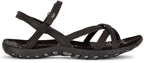 Trespass Womens Leather Sandals Kimbra - Active Summer Walking Sandals, Ladies Hook Loop Strap Shoes, Casual Holiday Outdoor Sandals, Cushioned Moulded Footbed