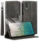 TTYSHTT for Nokia C32 Case and 2 Tempered Glass Screen Protector, Leather Wallet Phone Case with Card Slots Magnetic Closure Kickstand Shockproof Protective Cover for Nokia C32 6.5” - Black