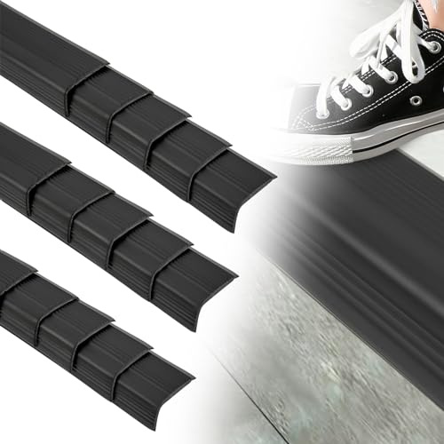 15PCS Stair Edge Protector, 36 x 2 x 1 Anti-Slip Corner Trim Strips, Waterproof Self-Adhesive Stair Tread Nose Molding (Black)