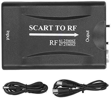 LIYJTK SCART to for RF Video Adapter for RF 67.25Mhz/61.25Mhz Output Converter Scart to HDMI Video Audio Converter