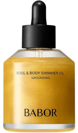 BABOR Soul & Body Shimmer Oil | Schimmerndes Körperöl, Schimmer Öl, Hautpflege Für Trockene Haut, Natürlicher Goldener Glow, Mit Pflegenden Ölen und Glow-Partikeln, Vegan | 100 ml