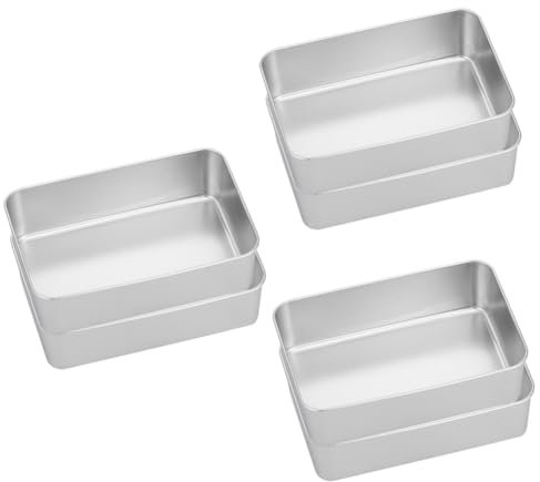 TOPBATHY 3 Set Piatto Di Tiramisù Teglie Forno Antiaderenti Teglia Forno Antiaderente Vassoi Per Dolci Teglia Multifunzionale Placca Forno Tortiera Tortiere Acciaio Inossidabile 2 Pezzi * 3