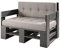 Lermowood Palettenmöbel Mp Sofa 100 x 80 x 30 cm Grau | Europaletten Indoor und Outdoor Lounge Gartenmöbel Holz Gartenmöbel Set Lounge Möbel Terrasse Balkon Loft Stil Paletten