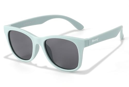 Maesy Gafas de Sol Niños 6-12 Años - Lentes Polarizadas UV400 Categoría 3 - Montura Flexible - Diseño Moderno, Seguras y Cómodas - Yuki, Azul Claro