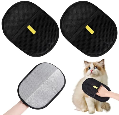 Sophisticate 2 PCS Animaux Gants Antistatiques,Chien et Chat Gant de Toilettage Double Face,Générique Gants D'élimination Statique,Gants D'épilation Réutilisables pour Le Lavage,et Le Toilettage