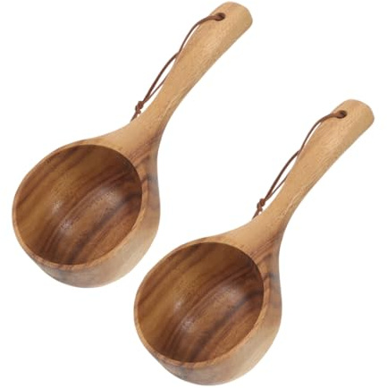 Alipis Louche de Bain en Long Manche Pelle à Eau Pratique Accessoire Sauna 2 Pièces Outil Polyvalent pour Salle de Bain