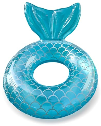 Blå, sjöjungfru, simring, 110 cm, simdäck, uppblåsbar ring för vuxna, PVC, transparent, poolring, uppblåsbar sjöjungfru, simringar, för kvinnor, pool, vatten, leksak, festtillbehör