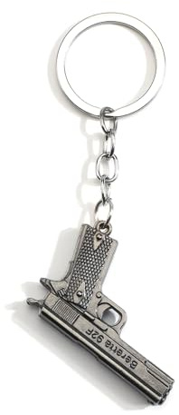 Mini llavero de pistola, llavero de metal negro, regalos para los amantes de las armas, colgante de bolsa para hombres, novio del ejército