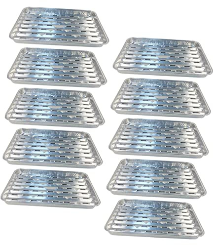 Hemobllo 10 piezas Bandejas para Barbacoa Sartenes Desechables para Asar Hornear y Cocinar para Fiestas y Picnics