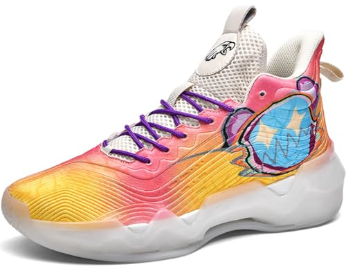 Kmrlofiy Basketskor för Män Antislida Släppskor för Unisex Lätta Andningsbara Friluftsskor Sportiga Skor för Löpning Gym (Sneaker-19, 40EU)