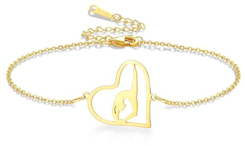 VASSAGO Bracelets de gymnastique Cadeaux de gymnastique Bracelet à breloques rythmique Ballerine sportive gymnaste équipe bijoux pour les femmes fille entraîneur