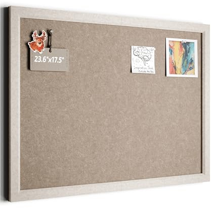 Fluxynara Foldable Cork Board Alternative, Felt Bulletin Board 24 x 18 Oatmeal Frame with 16 Adhesive Tabs, Pin Board for Home Office, Classroom, Entryway, Kitchen Wall Decor—Deep Camel