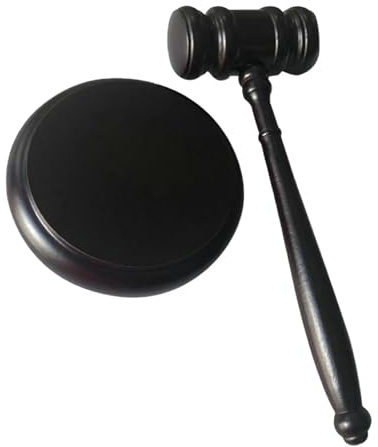 Auktionshammare, Domarens träklubba och ljudblock for rättssalsauktion(Set a)