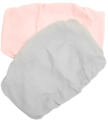 HYTROVE Copri Fasciatoio Lavabile e Lenzuolo Elastico per Ragazzo Ragazza, Copertura Morbida Traspirante per Fasciatoi Unisex, 2 Pezzi (rosa Chiaro + Grigio) per Cambio Pannolino Sicuro