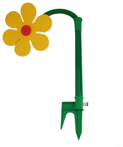 Irrigatore a girasole rotante da giardino a 360 gradi, irrigazione regolabile, in plastica ABS, distributore d'acqua per esterni, fiore decorativo (giallo)