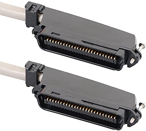 ICC Male to Male 25 Pair Telco Cable 5ft - Cat3 24AWG, 100% Solid Pure Copper, Gray Riser CMR Cable with 90 Degree 50 Pin Telco Connector for Voice and Low Data PBX Applications, 5 Feet