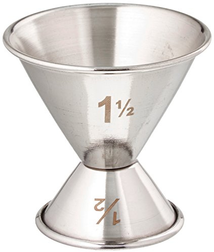 American Metalcraft J212 Double Jigger - Polished Stainless Steel Cocktail Tool - .5-oz and 1.5-oz Capacity - Balanced Bell Shape For Professional Drink Service, Bars & Cocktails