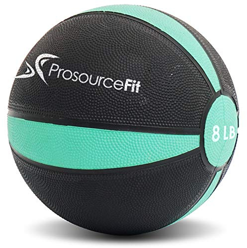 ProsourceFit Weighted Rubber Medicine Ball for Full Body Workouts, 8 lb
