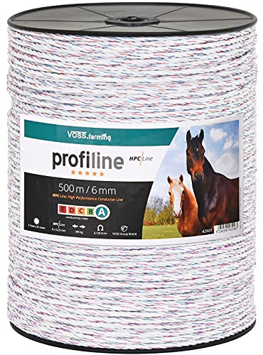 VOSS.farming 1500m Kunststofflitze 6mm mit Litzenverbindern Weidezaunseil Weidezaun Litze Kordel