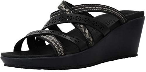 Skechers Beverlee Tiger Posse Wedge Sandals 319 816 - Black Size 4 UK