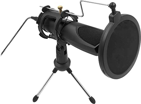 T'nB - Influence Microphone Omnidirectionnel A Condensateur, Son De Qualité pour Ordinateur De Bureau, Idéal pour Streaming, Youtubeur, Podcast - Noir