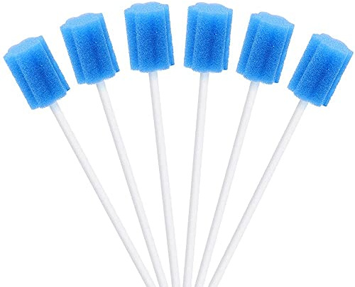 Voarge 100 Pezzi Tamponi Monouso, Spugna per Lgiene Orale Bastoncini per la Pulizia per Bocca, Pulizia Dentale Adatta a Bambini, Adulti E Anziani